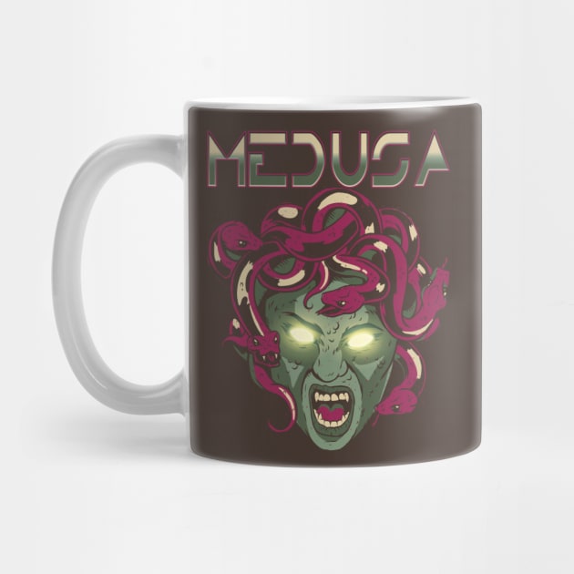 Medusa Gorgon Ancient Greek Gods and Monsters Mythology Retrowave by Sassee Designs